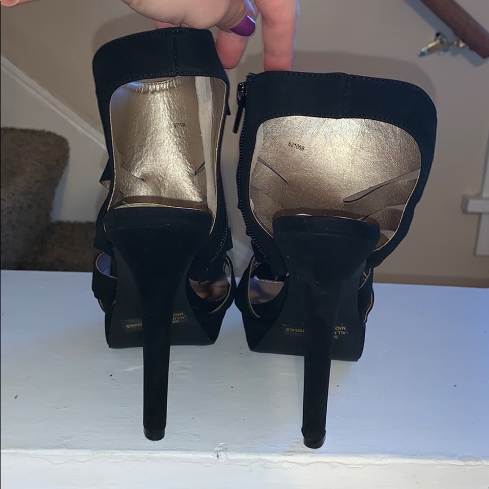 Charlotte Russe black suede caged heels. - Picture 3 of 6